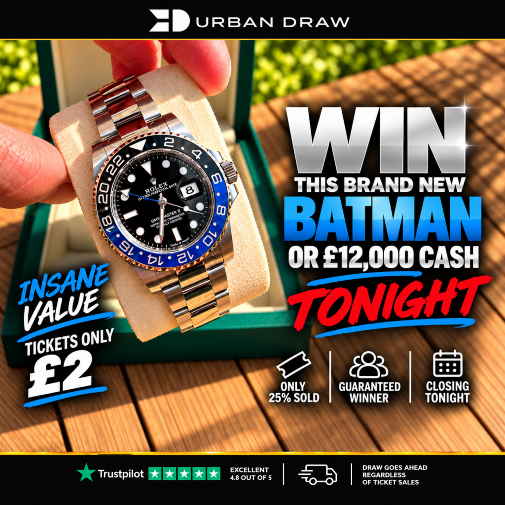 *TICKETS JUST £2* Win A 2026 ROLEX ‘BATMAN’ or £12,000 tax free cash TONIGHT
